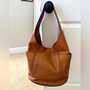 Tory Burch Brown Leather T Bombe Hobo